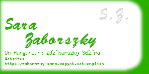 sara zaborszky business card
